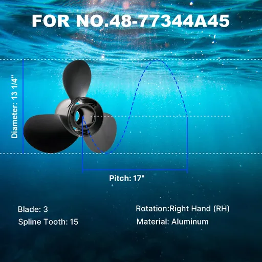 HEX 13.25 x 17 Aluminum Outboard Propeller Fit Mercury Mariner 60